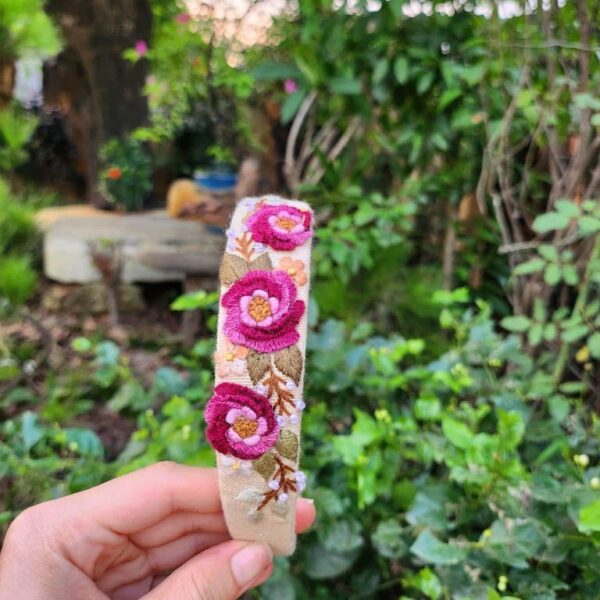 3D Floral Embroidered Headband, Brianna Collection: 4. - Image 8