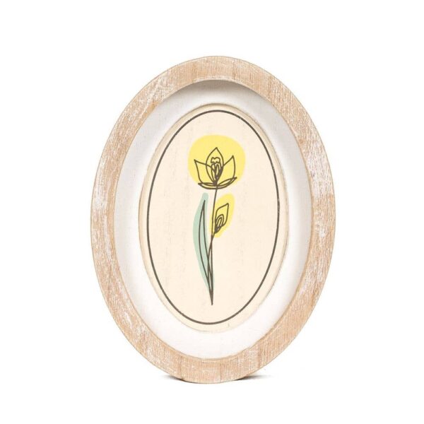 6x8 oval wood frame DAFODIL Easter Spring - Image 2