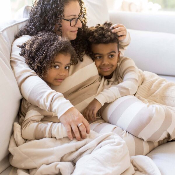Rugby Stripe Mommy & Me Matching Sleep & Play: Oat, 6-9 Months - Image 8