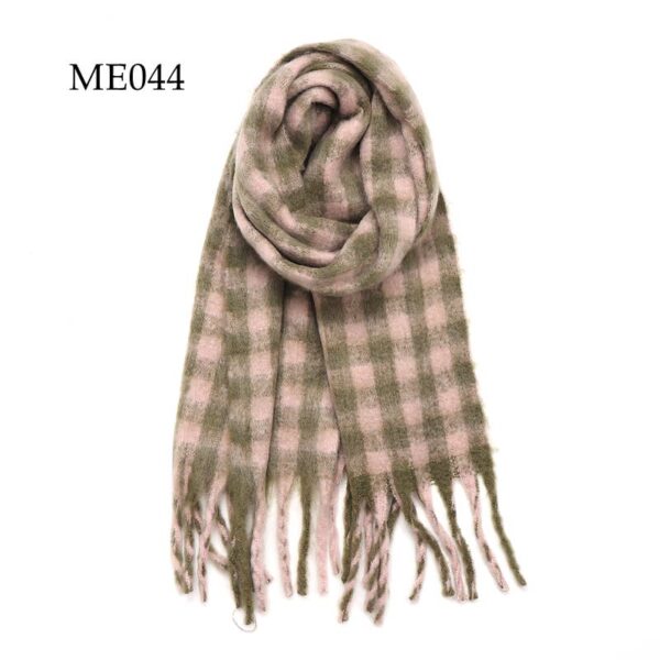 Adorro - Soft Chunky Oblong Multi Color Checkered Fleece Scarf (8 col - Image 8