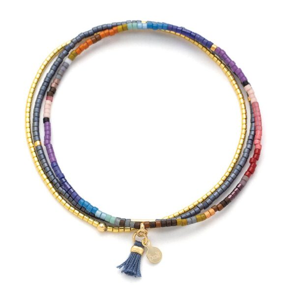 Chromacolor Miyuki Bracelet Trio - Dark Multi/Gold - Image 6