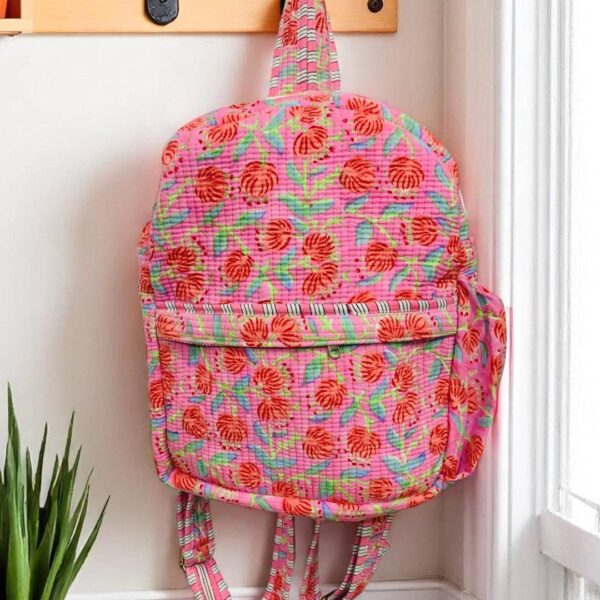 Georgina Pink Floral Print Backpack