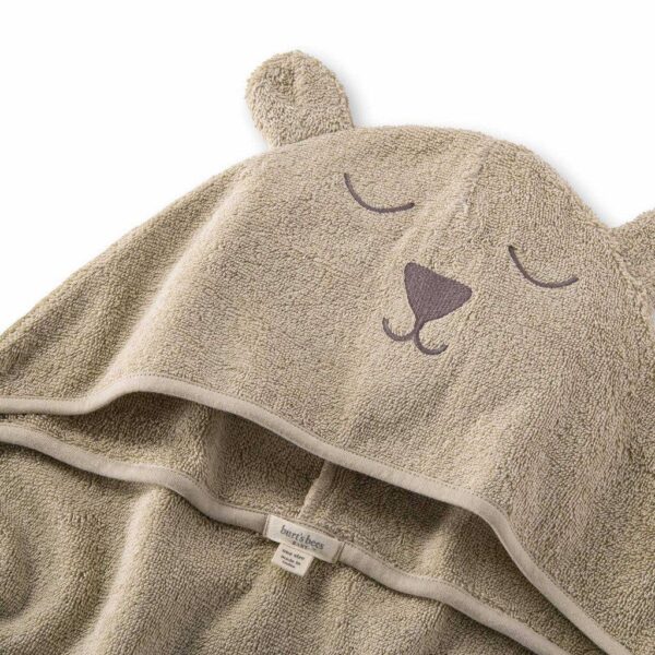 Organic Cotton Toddler Hooded Bear Towel 50" x 26" - Image 2