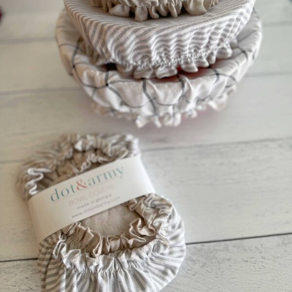 Dot and Army - Classic Reusable Fabric Bowl Covers- set of three - Image 4
