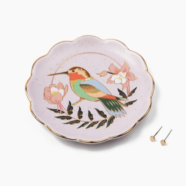 Jewelry Dish & Stud Earring Set - Hummingbird/Lavender - Image 4
