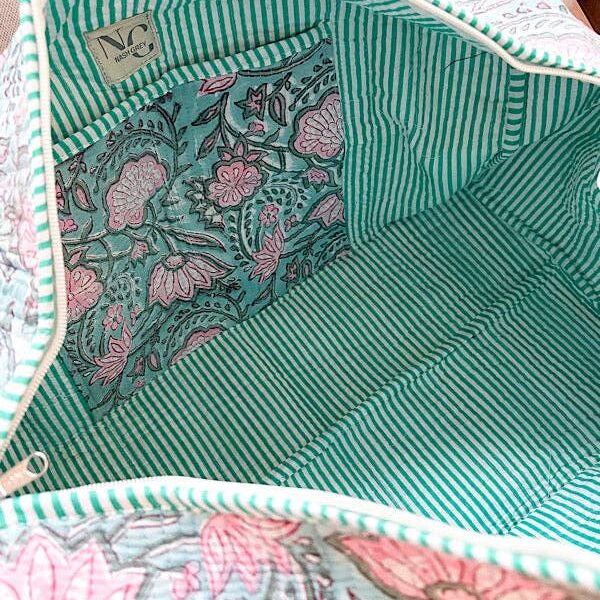 Lennon Blue Floral Duffle Bag - Image 4