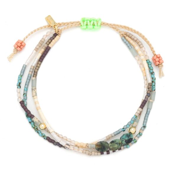 Mixed Media Bracelet - Transformation/African Turquoise/Gold - Image 5