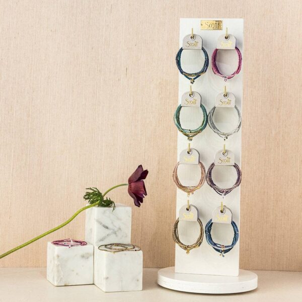 Tonal Chromacolor Miyuki Bracelet Trio - Navy/Gold - Image 4