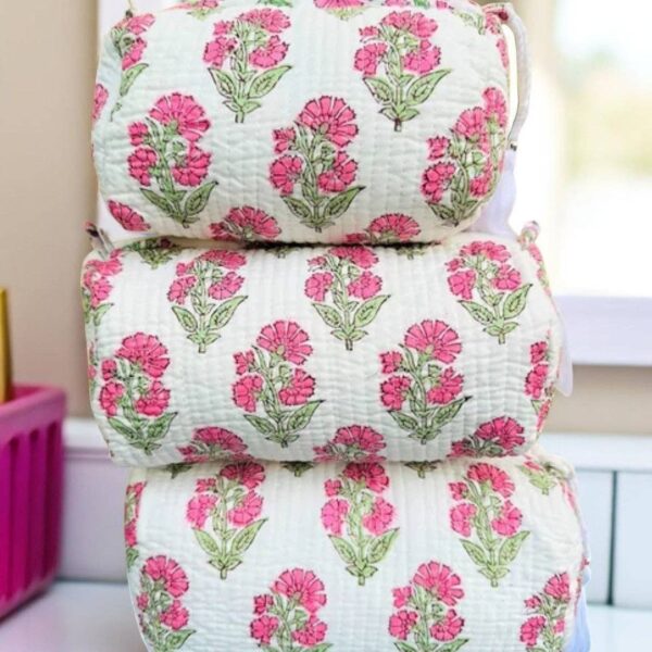 Pope Pink Floral Cosmetic Bag Set