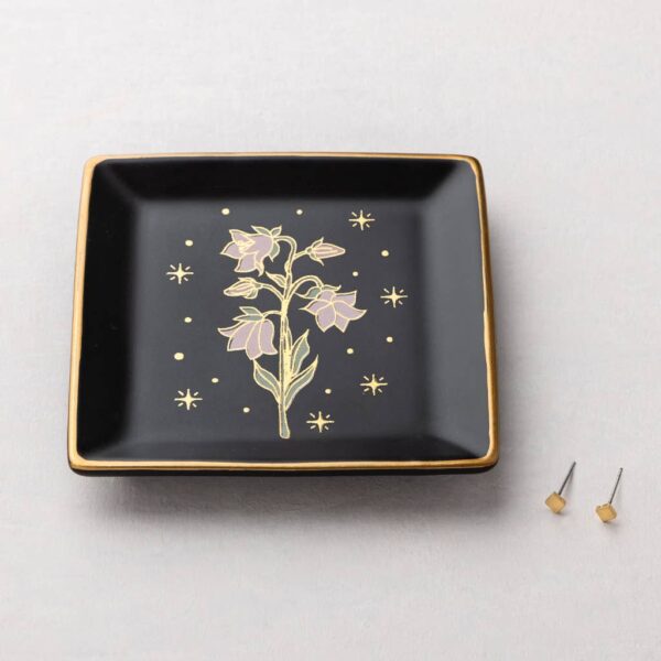 Jewelry Dish & Stud Earring Set - Flower/Black - Image 4