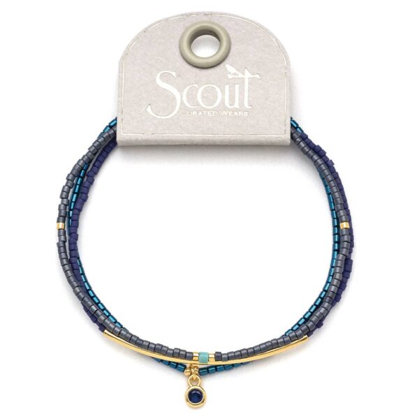 Tonal Chromacolor Miyuki Bracelet Trio - Navy/Gold - Image 5