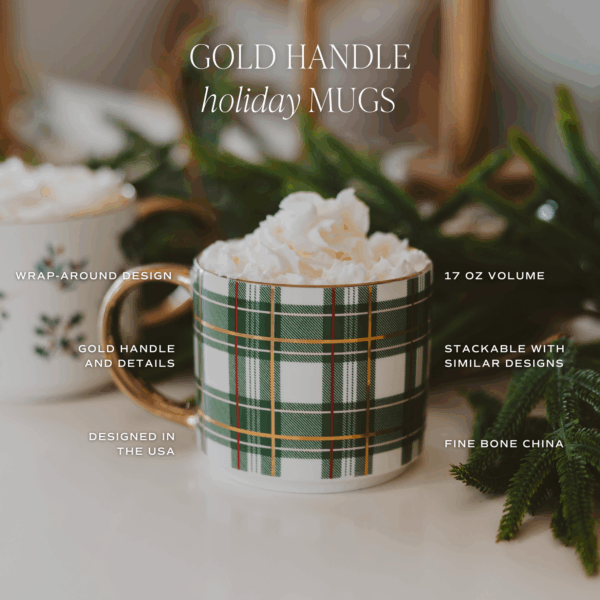 *NEW* Green Plaid Coffee Mug - Christmas Decor & Gifts - Image 2