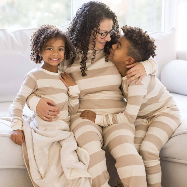 Rugby Stripe Mommy & Me Matching Sleep & Play: Oat, 3-6 Months - Image 7
