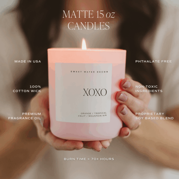 *NEW* XOXO 15 oz Soy Candle, Matte Jar - Valentine's Day - Image 3