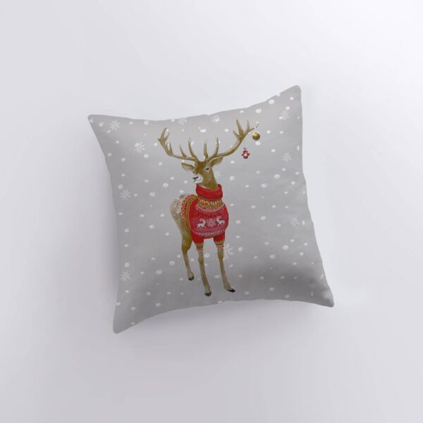 Reindeer Throw Pillows Cover & Insert, 12x12 Inches - Image 5