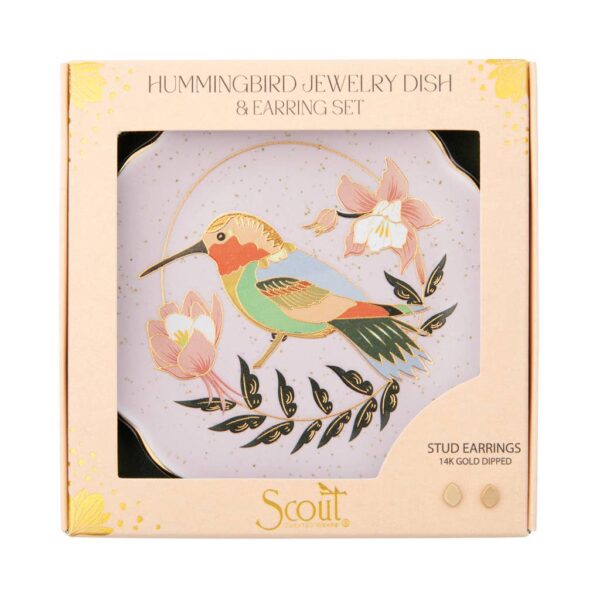 Jewelry Dish & Stud Earring Set - Hummingbird/Lavender - Image 5