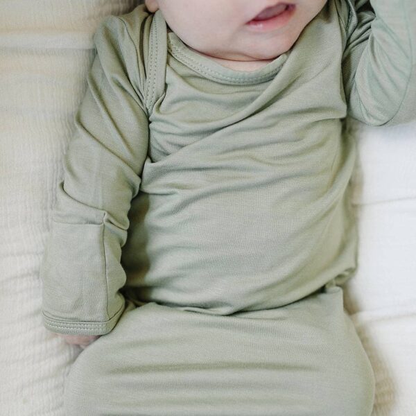 Dried Thyme Bamboo Knotted Gown: 0-3 Months - Image 7