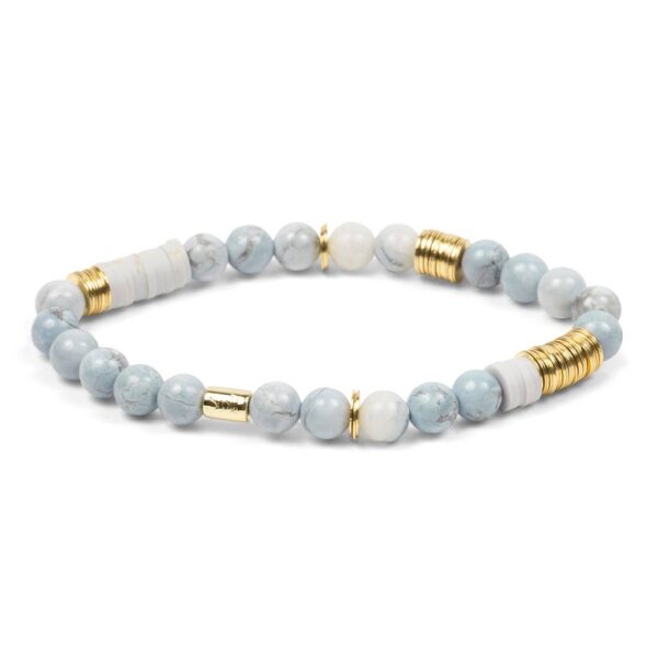 Intermix Stone Stacking Bracelet - Blue Howlite - Image 6