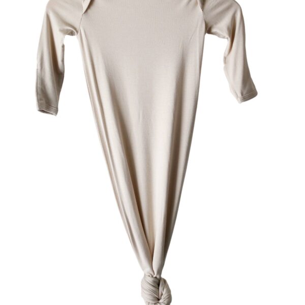 Natural Bamboo Knotted Gown: 0-3 Months - Image 10