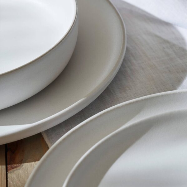 Macchio Stoneware Dinnerware Set - White Matte - Crafted in Portugal - Scratch-Resistant - Image 6