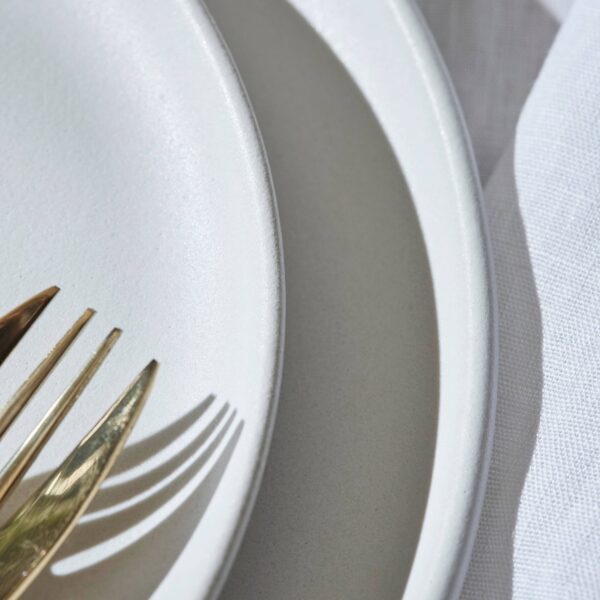 Macchio Stoneware Dinnerware Set - White Matte - Crafted in Portugal - Scratch-Resistant - Image 8