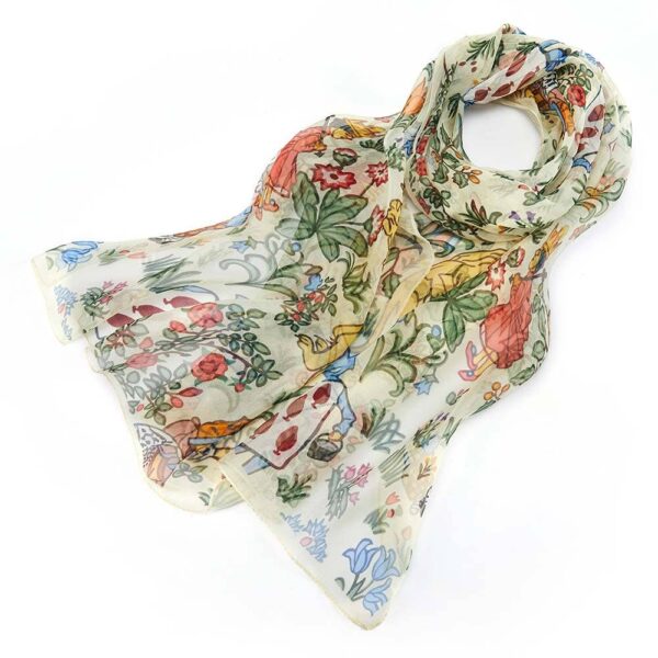 100% Pure Silk Scarf - Charles Voysey Alice In Wonderland - Image 7