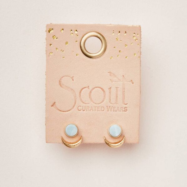 Stone Moon Phase Ear Jacket - Amazonite/Gold - Image 3