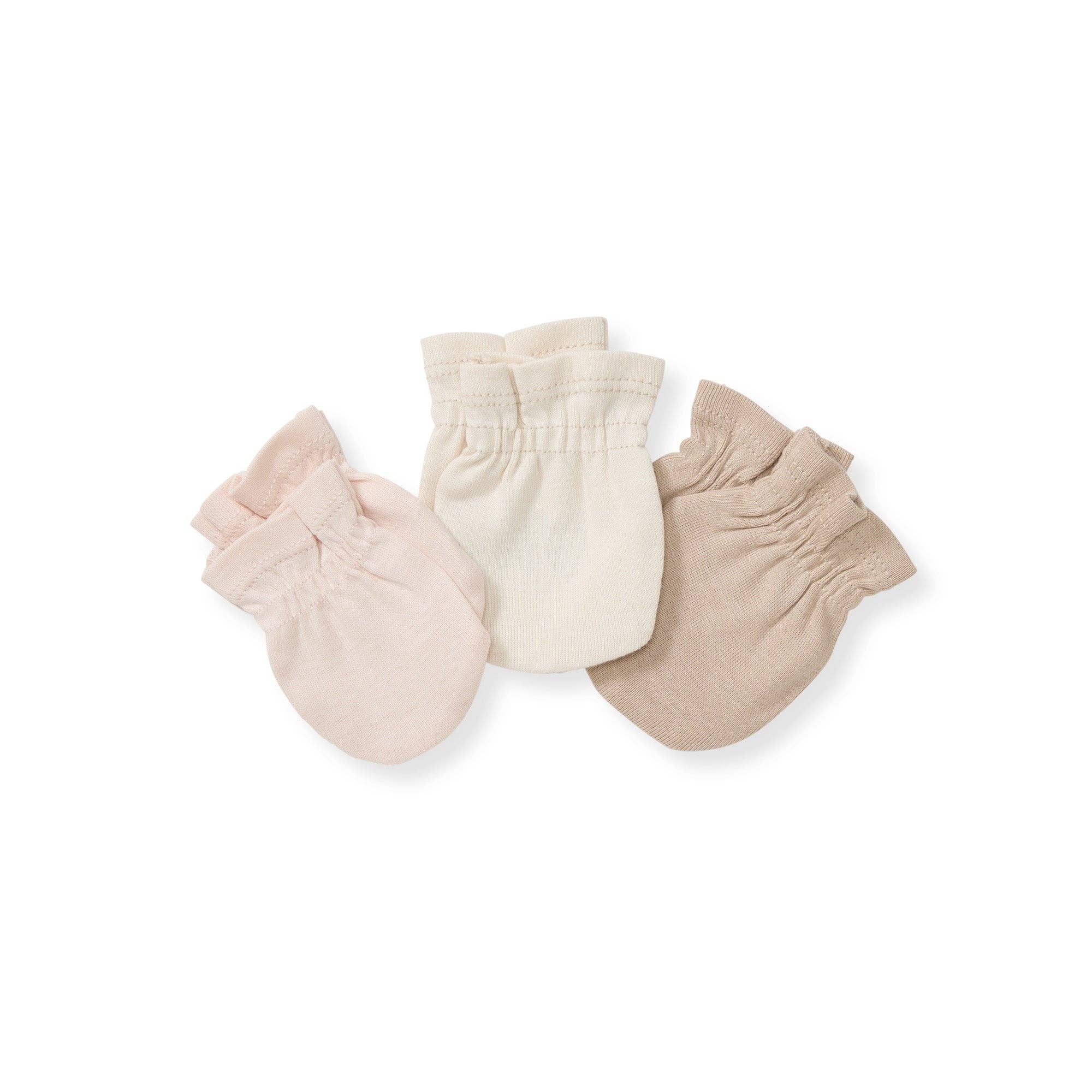 Set of 3 Solid Mitts: One Size, Ranunculus