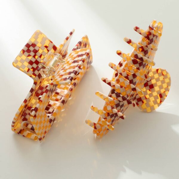 Adorro - Golden Checkerboard | Assorted Eco-Friendly Claw Clips - Image 9