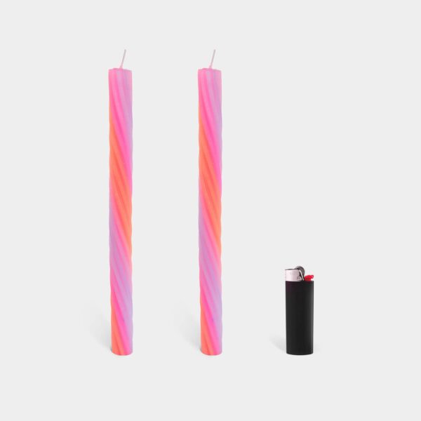 54 Celsius - Rope Candles - Orange (2 Pack) - 11" Vibrant Taper Candles - Image 5