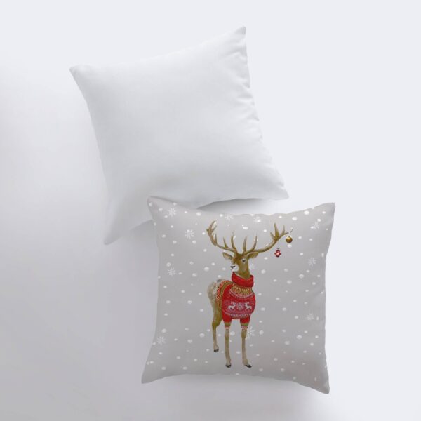 Reindeer Throw Pillows Cover & Insert, 12x12 Inches - Image 7