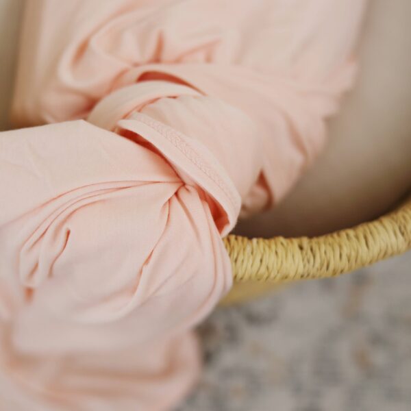 Blush Pink Bamboo Swaddle Blanket - Image 4
