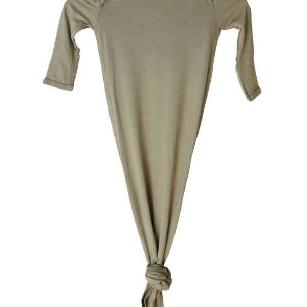 Dried Thyme Bamboo Knotted Gown: 0-3 Months - Image 8