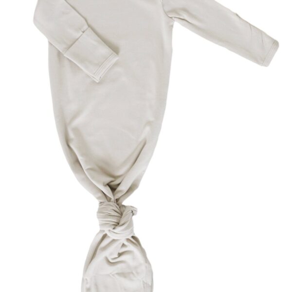 Oat Organic Cotton Knotted Gown: 0-3 Months - Image 9
