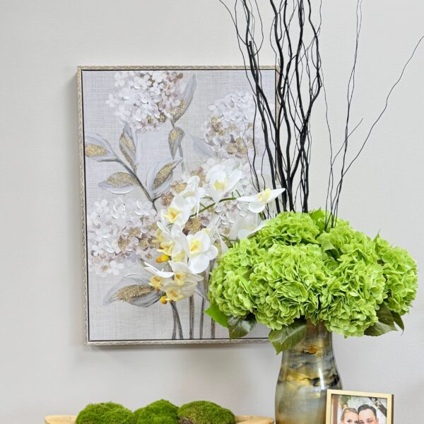 22" Large Bloom Ultra Realistic Real Touch Hydrangea: Green - Image 10