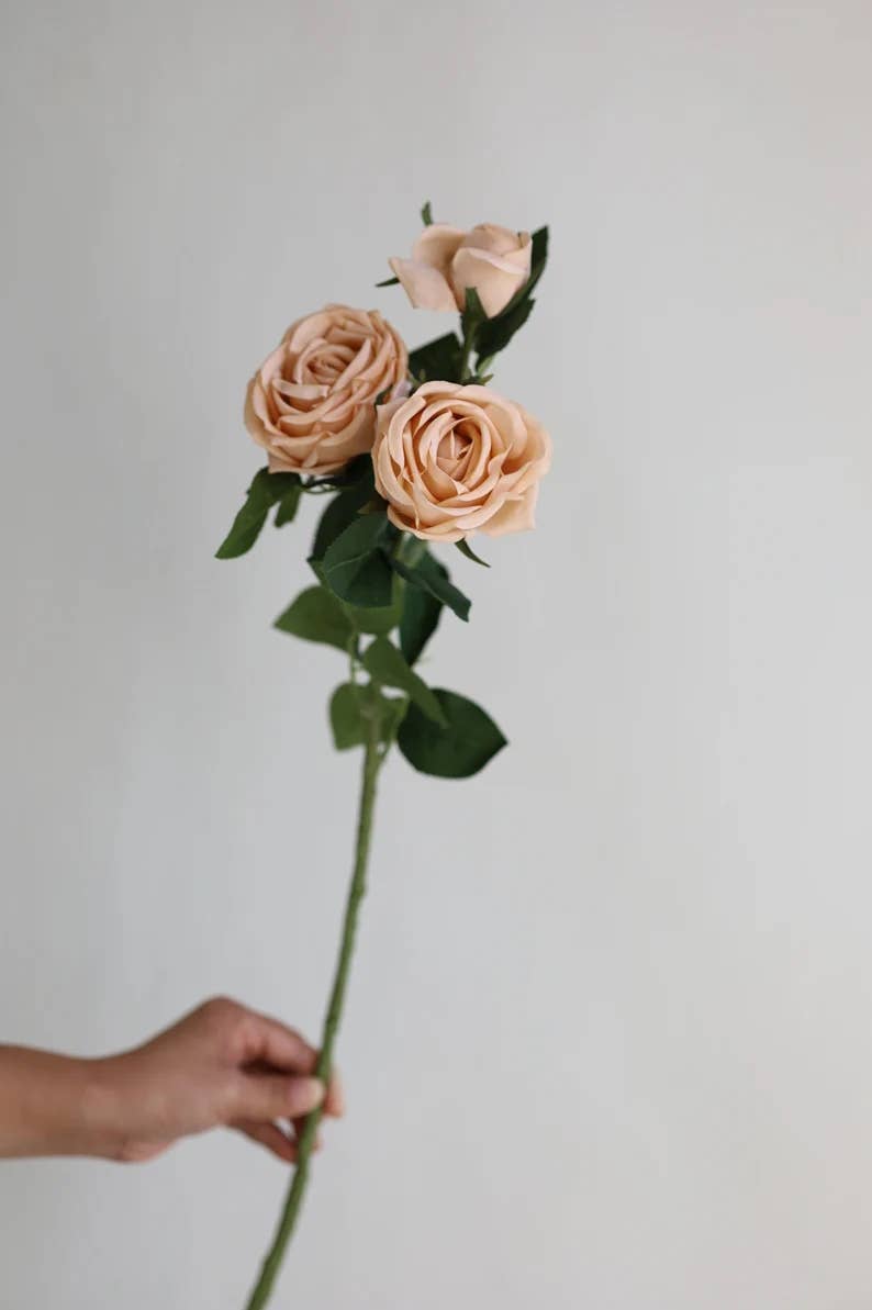 28.75"-Elegant Fall theme Real Touch Cabbage Rose : Pale Blush