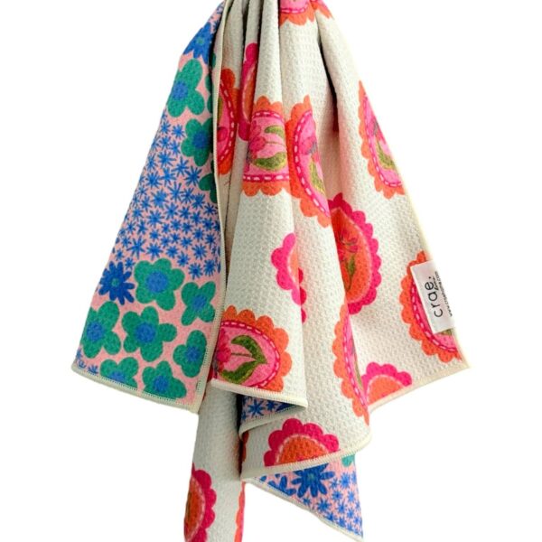 Marilyn: Reversible Hand Towel: Cream/Purple