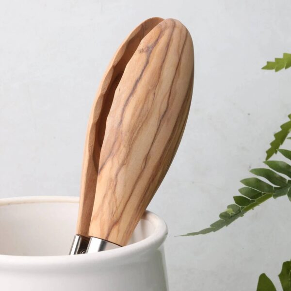 Olive Wood and Stainless Steel Tongs: Olive - Image 4