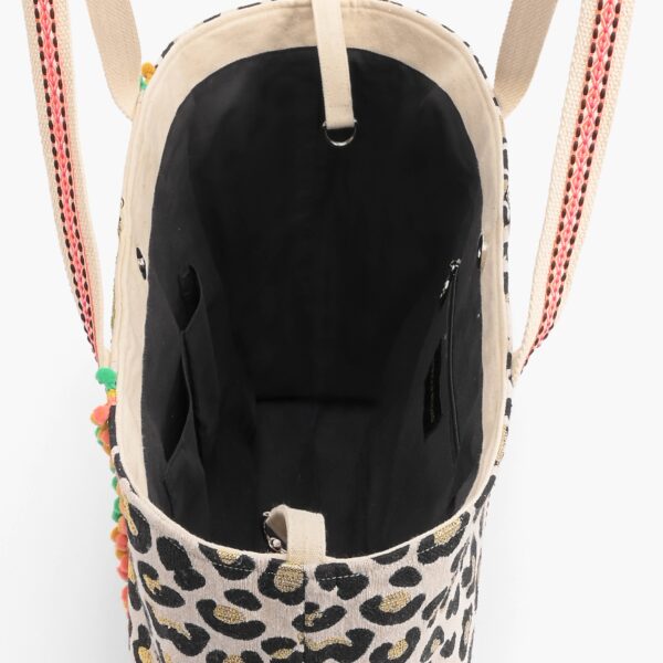 America & Beyond - Forestry Leopard Embellished Tote
