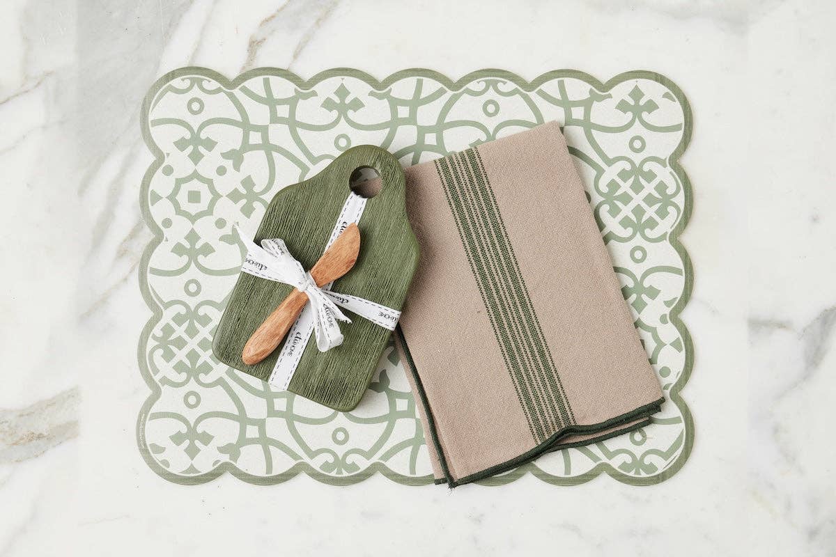 Dutch Cheese Board with Spreader Spruce Green