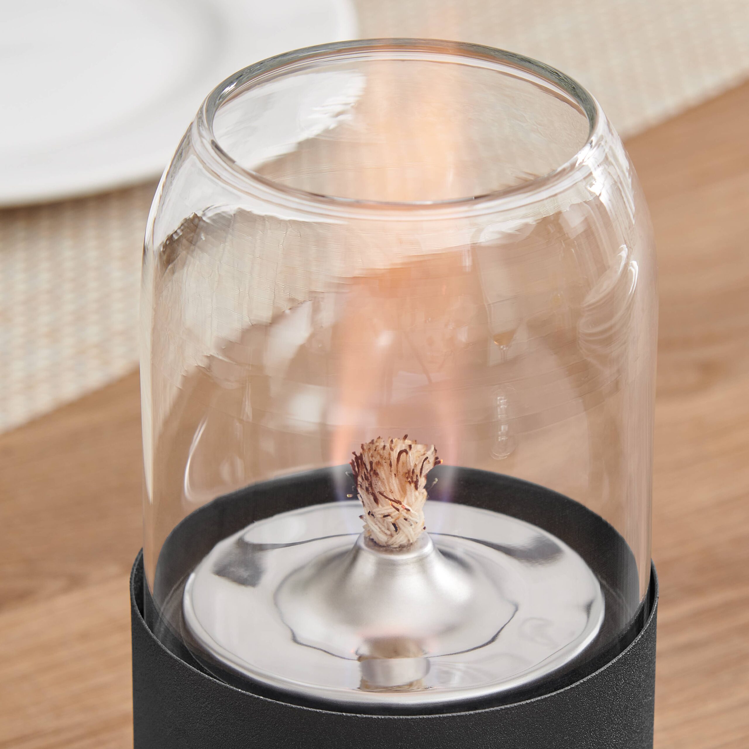 Ambrose Oil Lamp Rope Wick Tabletop Portable Fire Pit Set