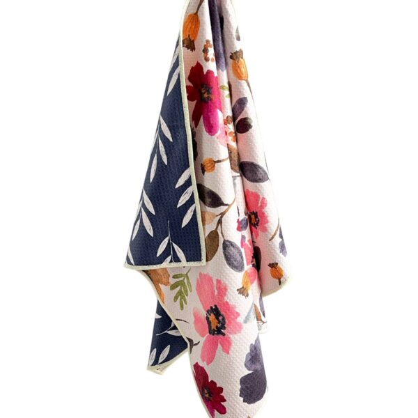 Ester: Reversible Hand Towel: Cream/Navy - Image 4