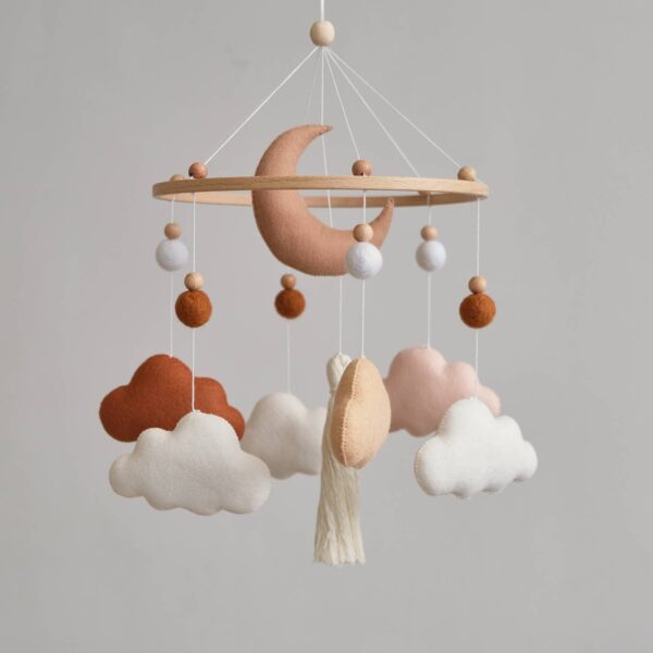 ChilDreams - Terracotta Baby Crib Mobile, Cloud Mobile, Nursery Mobile - Image 2