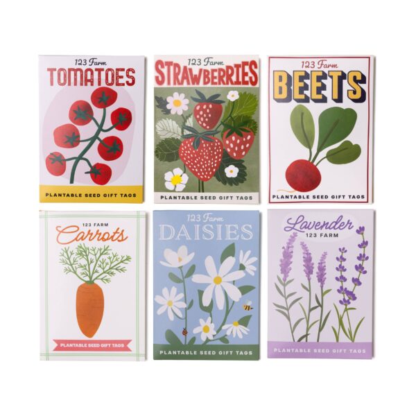 Plantable Seed Gift Tags - Vintage Seed Design, 5 Gift Tags: Daisies - Image 2