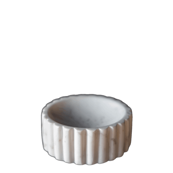 White Marble Fluted Soap Dish