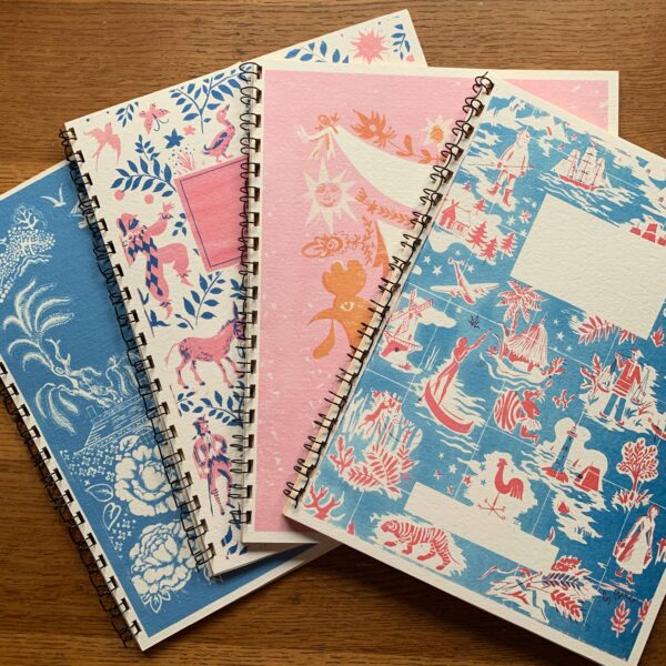 French Storybook Notebooks: Red and Blue Scene Lined - Image 2