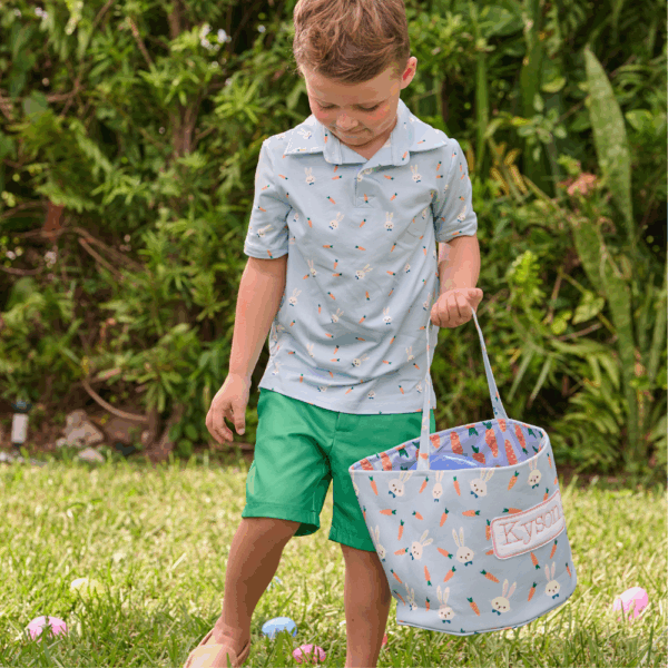 Kids Easter Egg Hunt Easter Basket - Boys Blue Carrots - Image 4