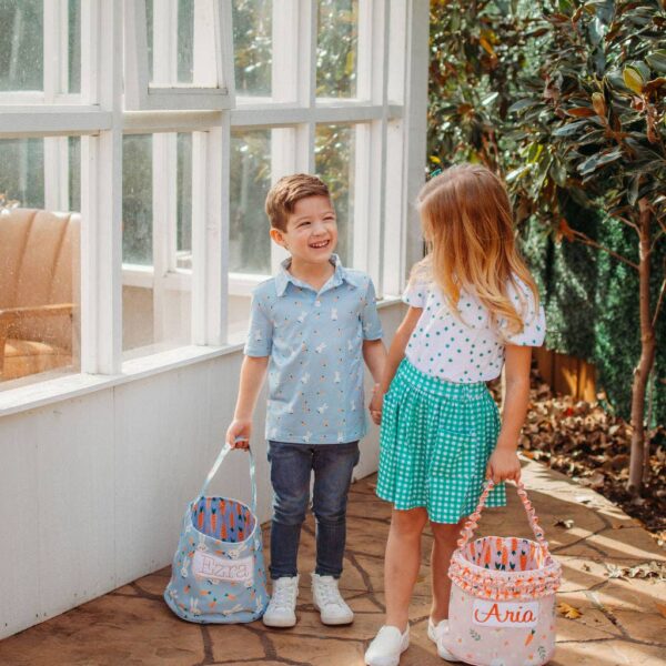 Kids Easter Egg Hunt Easter Basket - Boys Blue Carrots - Image 9