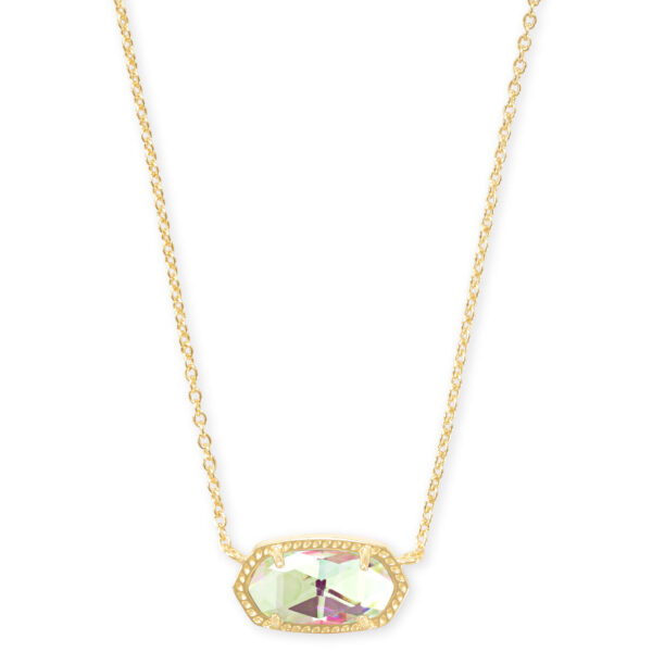 ELISA SHORT PENDANT NECKLACE GOLD DICHROIC GLASS