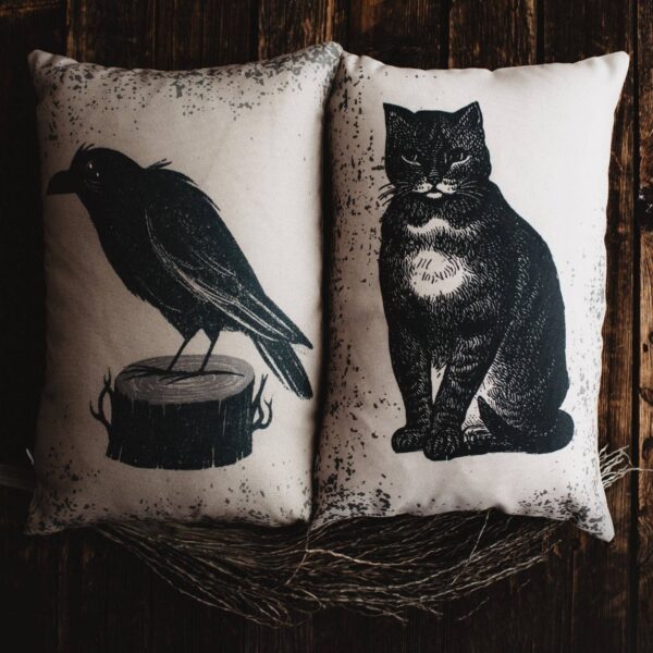 UniikPillows - Primitive Black Turkeys Lumbar Pillow Cover | 12x18 Hallowee (1) - Image 8